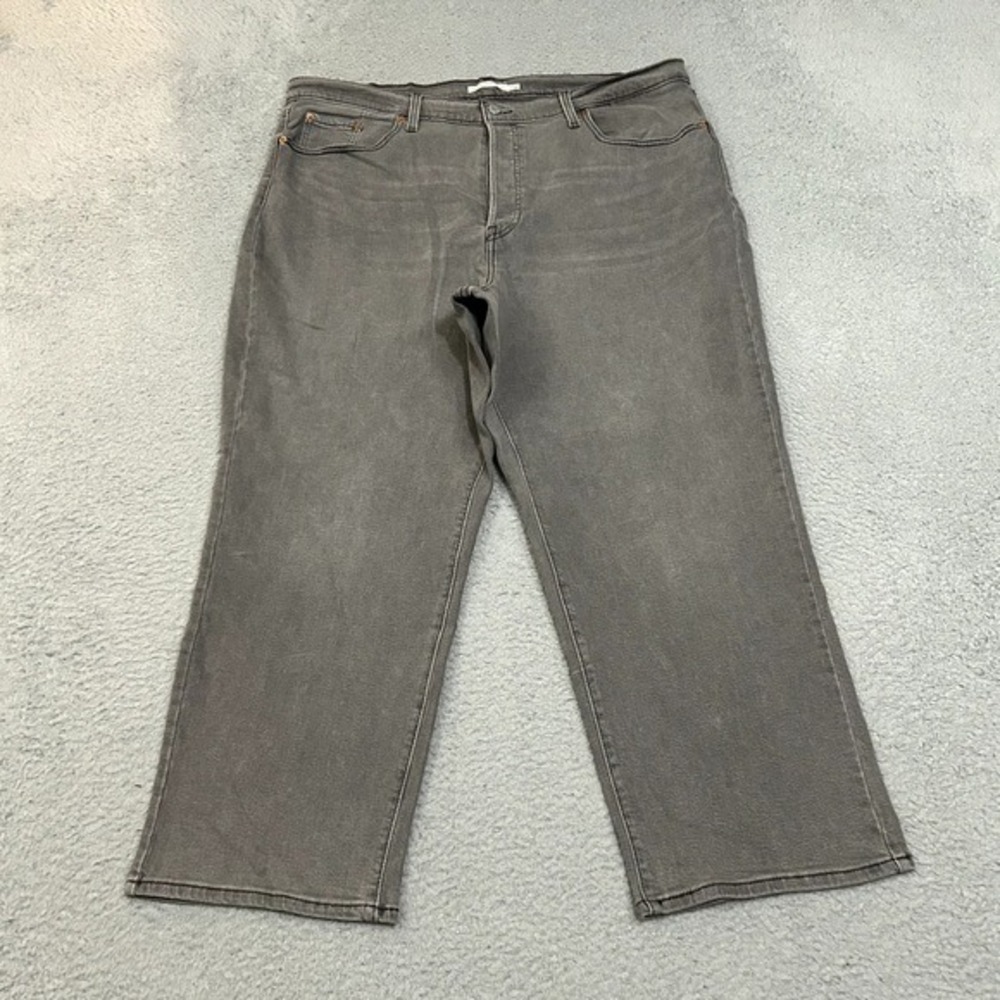 Levis Jeans Womens 20W Gray Denim Ribcage Straight Ankle Button‎ Fly Cotton